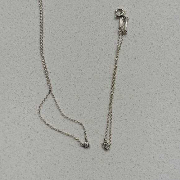Elsa Peretti Diamonds by the Yard Single Diamond Pendant necklace & bracelet set - Picture 1 of 3